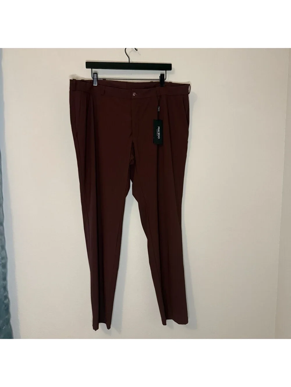 NWT Maceoo Classic Dress Pants Men’s 42x40 Brown Stretch Slim Luxury Trousers